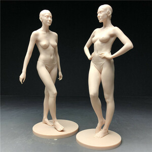 樹脂製　西洋彫り　女神　ヌード　デッサン人形　ポージング　女性　少女　フィギュア　美人　裸婦　仏像　置物　２点纏め　重さ約200ｇ