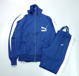 ヴィンテージ PUMA プーマ ヒットユニオン社製 デカロゴジップアップジャージジャケット トラックジャケット パンツ M メンズ80s 90s