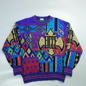 80s 90s FICCE UOMO Fitch . War mo silk . rayon wool knitted men's Vintage Yoshiyuki Konishi Don small west 