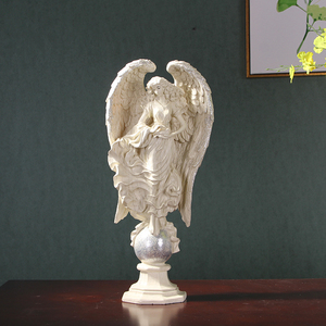 平和の天使 天使 エンジェル 妖精 彫刻 彫像 西洋 雑貨 オブジェ 置物 フィギュリン 玄関 部屋 事務所 樹脂 ハンドメイド 手作り