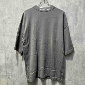 NAISSANCE MOCK NECK KNIT COTTON T-SHIRT モック ネック ニット 半袖Tシャツ グレー SIZE L タグ付 ネサーンス