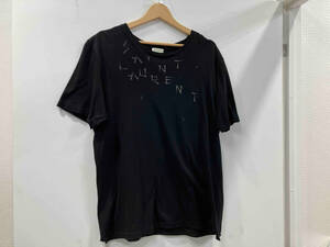 【1円スタート 在庫整理】SAINTLAURENT サンローラン Tシャツ 562273 カットソー 半袖 ブラック BLACK ロゴ レディース コットン 綿