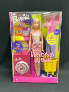 [箱付] MATTEL Barbie Wash 'N Wear マテル バービー 着せ替え 人形 洗濯機 2000年 洋服 ブロンドヘア 現状品
