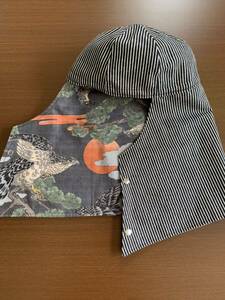 送料無料(追跡番号あり　レターパックライト) 溶接 頭巾 手作り 59㎝　セール価格　　ストライプ　一点物