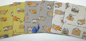 ダンボール猫(３色)☆ハンドメイド☆コースター☆6枚セット