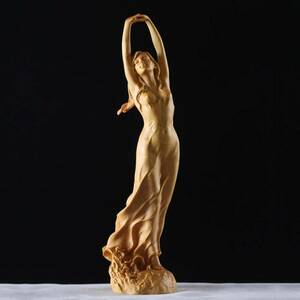 新入荷 美少女 裸婦像 女性像 東洋彫刻 天然木 置物 柘植製高級木彫り