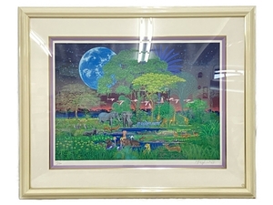 [ pickup limitation ]... Hara comfort . elephant lithograph serial 22/140 picture picture frame set used direct N8146197