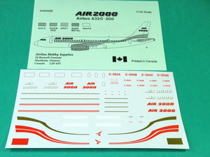 D AHSデカール 1/144 4029 Air 2000 エアバス A320-200
