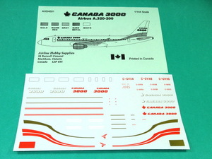 D AHSデカール 1/144 4031 Canada 3000 エアバス A320-200