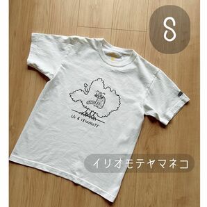 イリオモテヤマネコ　Tシャツ　keen 長場雄　チャリティー　白T 沖縄　西表島　世界遺産　絶滅危惧種　ユーズド　中古　古着