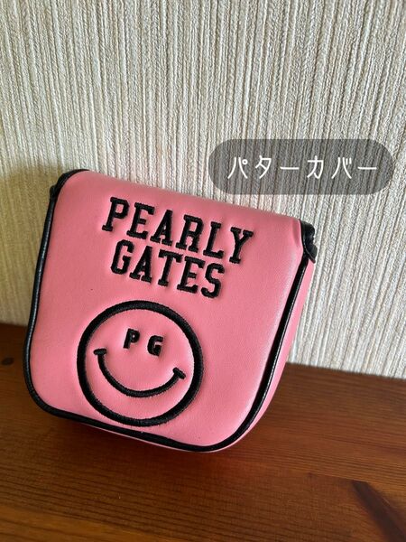 パーリーゲイツ　PEARLY GATES パター用カバー　マレット型　ヘッドカバー　ピンク　中古　ニコちゃん　89 レディース