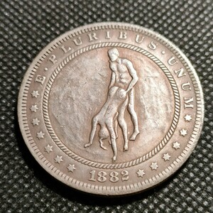 9924　アメリカ古銭　ルンペン　約38mm　イーグル　チャレンジコイン　ゴルフマーカー　コイン　アンティーク　ホーボー