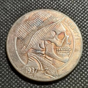 9942　アメリカ古銭　ルンペン　約38mm　イーグル　チャレンジコイン　ゴルフマーカー　コイン　アンティーク　ホーボー