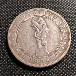 1012　アメリカ古銭　ルンペン　約38mm　イーグル　チャレンジコイン　ゴルフマーカー　コイン　アンティーク　ホーボー