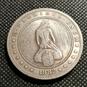 1018　アメリカ古銭　ルンペン　約38mm　イーグル　チャレンジコイン　ゴルフマーカー　コイン　アンティーク　ホーボー