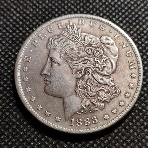 1034　アメリカ古銭　モルガン　約38mm　イーグル　チャレンジコイン　コイン　アンティーク　ホーボー