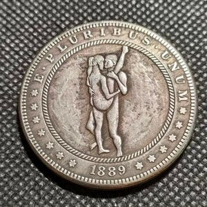 1213　アメリカ古銭　ルンペン　約38mm　イーグル　チャレンジコイン　ゴルフマーカー　コイン　アンティーク　ホーボー