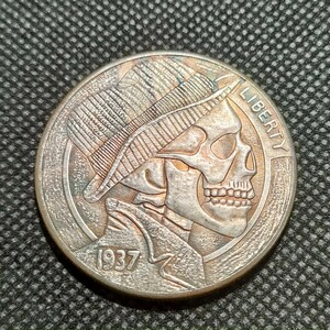 1421　アメリカ古銭　ルンペン　約38mm　イーグル　チャレンジコイン　ゴルフマーカー　コイン　アンティーク　ホーボー