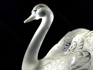 Lalique/ラリック/特大/「ジャイアントスワン/白鳥」/クリスタルガラス/重:約8.6kg/置物/オブジェ/サイン入り/インテリア/ブランド