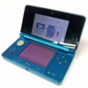 A083-K55-389 任天堂 Nintendo ニンテンドー 3DS 青 ブルー アクアブルー CTR-001(JPN) 本体 ゲーム 通電確認/初期化OK