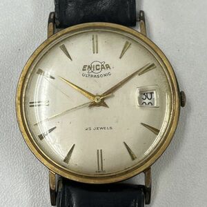 Z865-K46-685◎ ENICA エニカ ULTRASONIC ウルトラソニック メンズ腕時計 デイト 25石 100/149 CPS 手巻き 稼働
