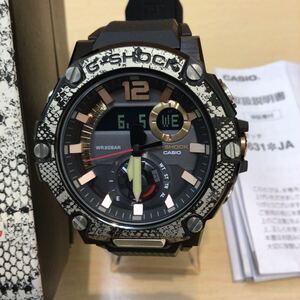 極美品 カシオ G-SHOCK G-STEEL WILDLIFE PROMISING コラボ GST-B300WLP-1AJR ニシキヘビ/パイソン柄/タフソーラー