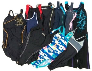 r2_3193k 10 pieces set! for women .. swimsuit Arena Speed ignio etc. u Logo total Logo piping adult size various 