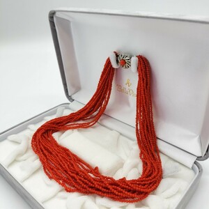 1 jpy ~ super rare natural red .. coral 21 ream baby necklace 1.5mm~2mm 43cm silver SILVER stamp gross weight 43.2g ceremonial occasions circle sphere book@..