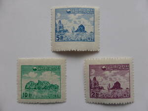 [ rare ] unused stamp Korea bamboo island . island 3 kind set 