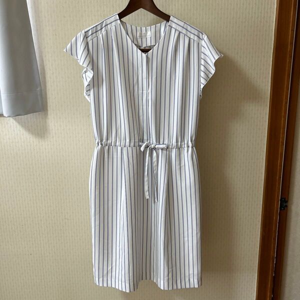 ワンピース ひざ丈ストライプフレンチ袖 KarLParK Lane