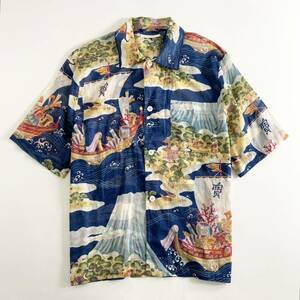 If4{ beautiful goods }OUR LEGACY Hour Legacy short sleeves shirt cotton shirt peace pattern total pattern 46 S size corresponding made in Japan thin men's gentleman clothes 