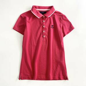 Ff6《美品》Callaway キャロウェイ ゴルフウェア GOLF 半袖ポロシャツ カットソー ワッペン Mサイズ ピンク レディース 女性服