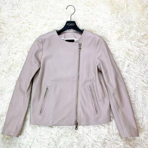  beautiful goods CINQUANTA chin k Anne ta rider's jacket Tomorrowland special order pink beige 36 S size corresponding 
