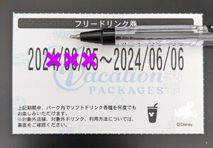 本日6/6（木）フリードリンク券★ディズニーランドorディズニーシーで使えます★バケーションパッケージ