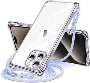 iPhone 15 Pro 用 ケース クリア ショルダー スマホケース カバー 肩掛け 斜めかけ 縄掛け 透明 薄型 軽量 TP