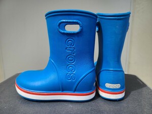 正規品 crocs クロックス crocband rain boot　クロックバンド レイン ブーツ 長靴 C12 18.5cm ブライトコバルト ブルー 青 キッズ 子供靴