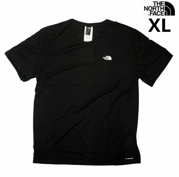 US限定 新品 ノースフェイス 速乾フラッシュドライ 半袖 Tシャツ XL 黒 THE NORTH FACE ブラック