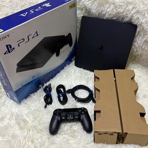 【1円～】SONY PS4 Playstation4 CUH-2100B B02 ジェットブラック プレステ 1TB 本体セット 動作確認済み 【中古品】