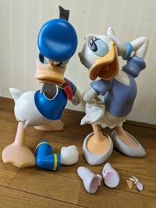 б/у Disney большой размер фигурка Дональд & Дэйзи 2 body комплект есть перевод повреждение товар цвет выгорание утиль Donald Duck Дэйзи украшение 