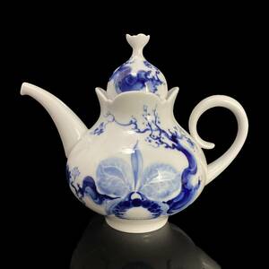★未使用★ Missen マイセン ブルーオーキッド ティーポット 蘭の花 1級品 Blue orchid 青い花 teapot