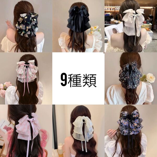 レースヘアクリップ大きい可愛いリボン花柄ヘアアレンジセール ヘアアクセサリー