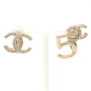 シャネル CHANEL イヤリング ココマーク no5 ラインストーン A21 S メッキ ゴールド アクセサリー 【xx】【中古】4000060800900847