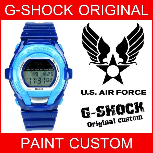 G-SHOCK カスタム ミリタリー エアーフォース GT-000 エアーブラシ塗装 アメリカ 空軍 サバゲ 1点物 ジーショック