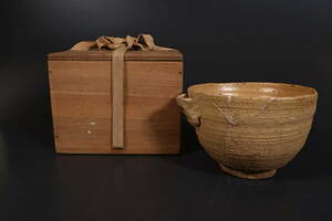 【和】(9547)　時代古作　仁阿弥道八　片口茶碗　時代箱有　茶道具　道八在銘　讃窯