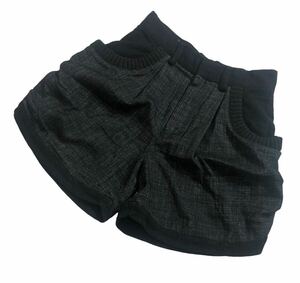 # TSUMORI CHISATO Tsumori Chisato # альпака linen. искусственный шелк шорты серый × черный 3