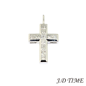 K18WG Cross Diamond Top Top D0.54ct [New] (JD-KIN-1576)