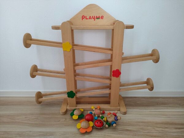 play me toys プレイミートイズ フラワーガーデン 木製 木のおもちゃ 知育玩具 木製玩具 スロープトイ