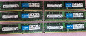 メモリ　MICRON(CRUCIAL)　32GB 2Rx4　PC4-2400T　Registered RDIMM　6枚セット　計192GB　MTA36ASF4G72PZ