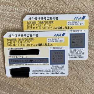 ★送料無料★ ＡＮＡ　株主優待券2枚　有効期間２０２４年11月３０日