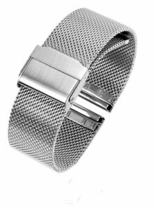 腕時計 メッシュ ベルト　ステンレス ブレスレット 直カン ポリッシュ スライド式 交換簡単 新品未使用　B級品 20㎜ NO.1